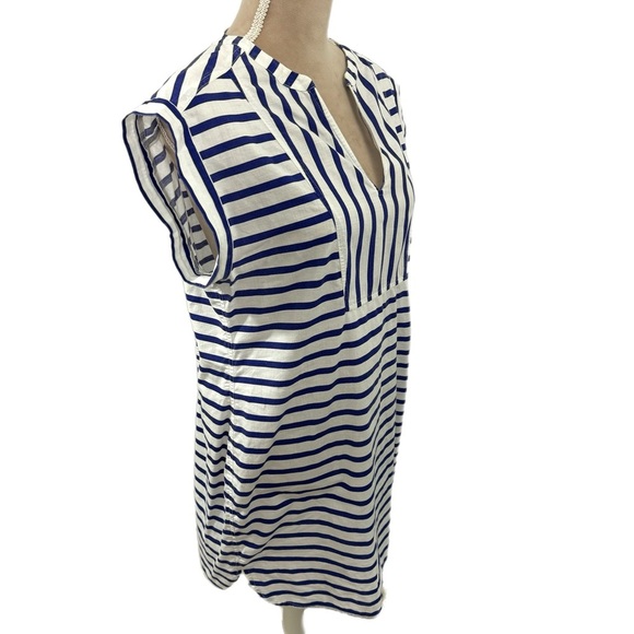 J.CREW Coastal Chic Mini Dress Split Neck Short Sleeve Women’s Sz Medium Summer - Picture 3 of 10